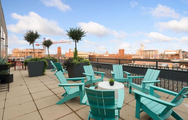 view of patio / terrace with a view of city