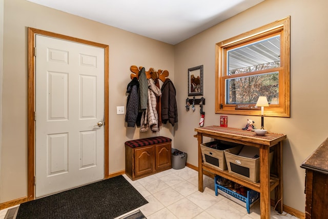 interior space featuring visible vents and baseboards