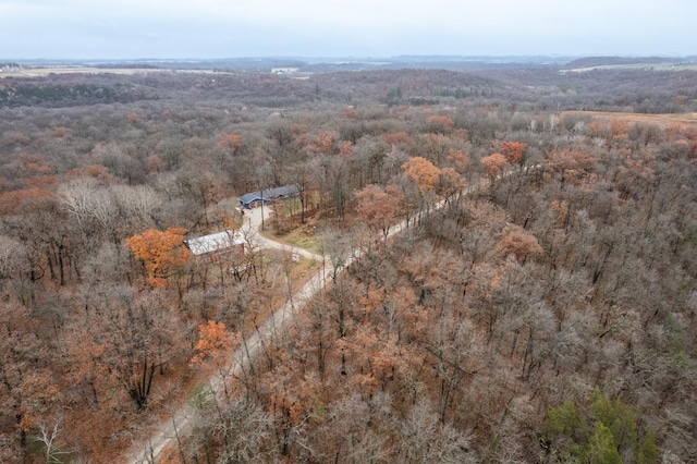 aerial view with a forest view