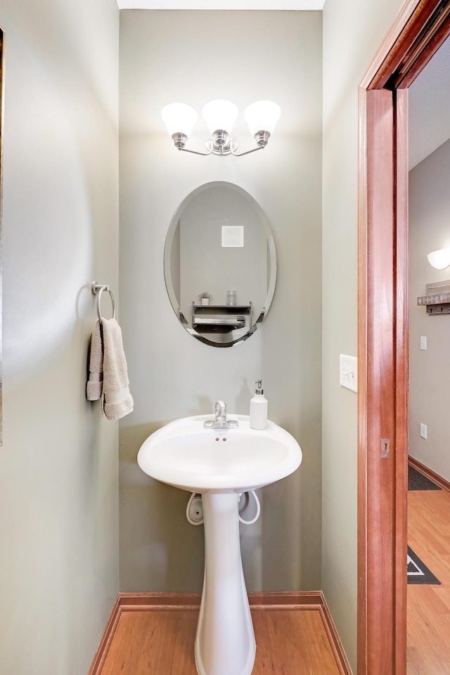 bathroom featuring baseboards and wood finished floors