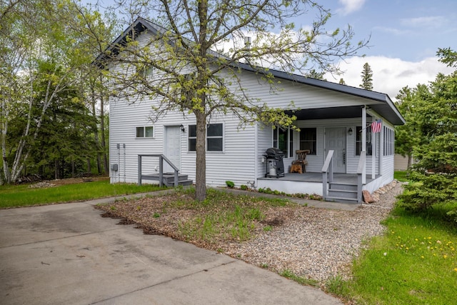 view of front of home with a porch