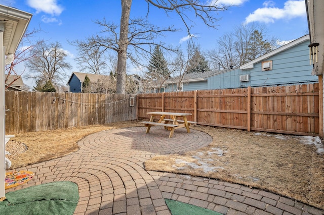 view of patio with a fenced backyard