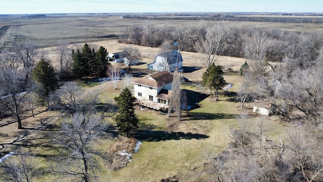 drone / aerial view with a rural view