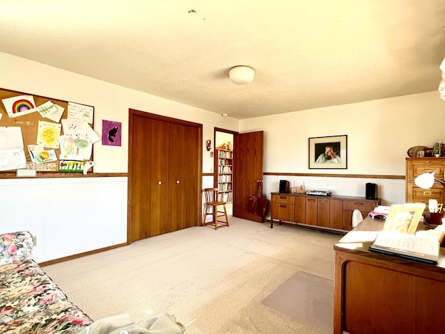 office area with light carpet