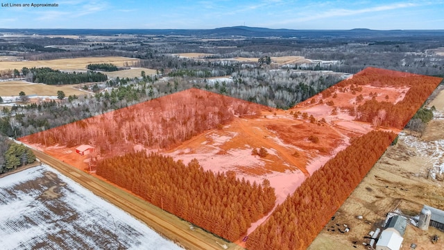 bird's eye view with a mountain view