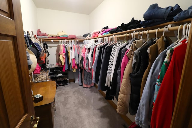 spacious closet featuring carpet