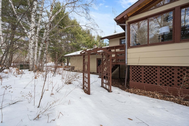 view of snowy yard