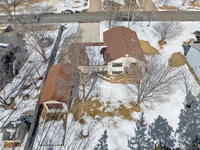 view of snowy aerial view