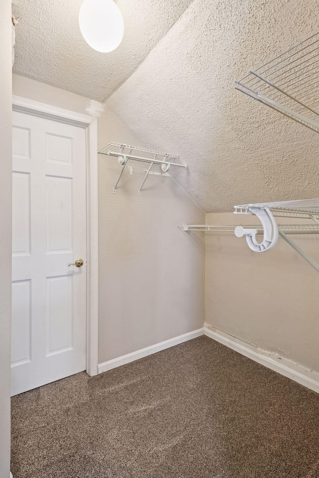 301 Lake St, Waconia, MN 55387 - walk in closet featuring carpet and lofted ceiling
