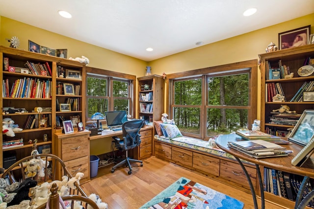 35365 Boot Lake Rd, Park Rapids, MN 56470 - office area with light wood-style flooring and recessed lighting