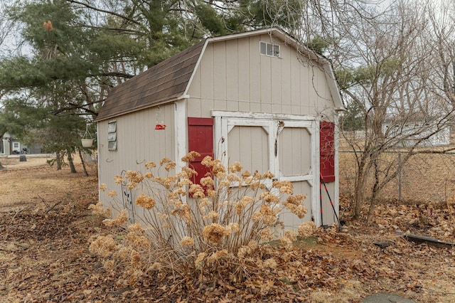 view of shed