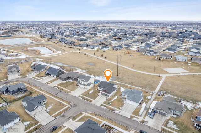 aerial view with a residential view