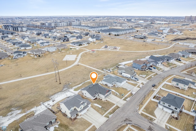 drone / aerial view featuring a residential view