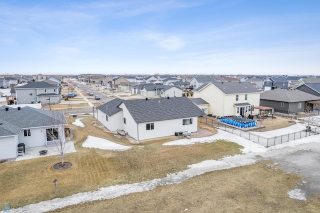 bird's eye view with a residential view