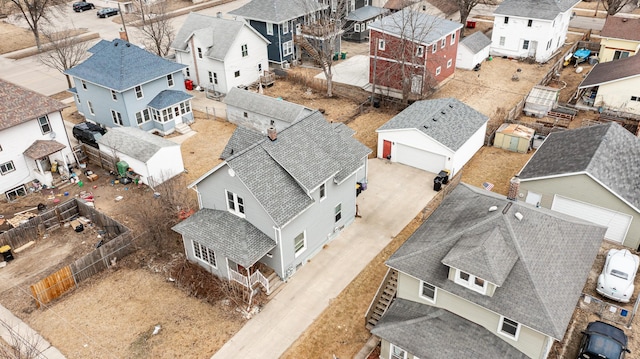 aerial view featuring a residential view