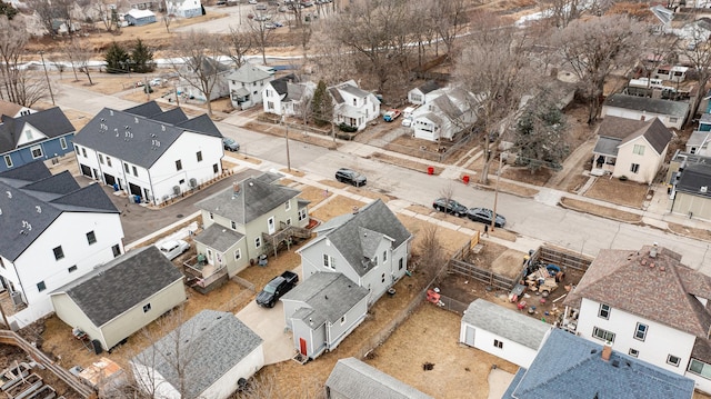 aerial view with a residential view