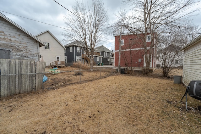 view of yard with fence