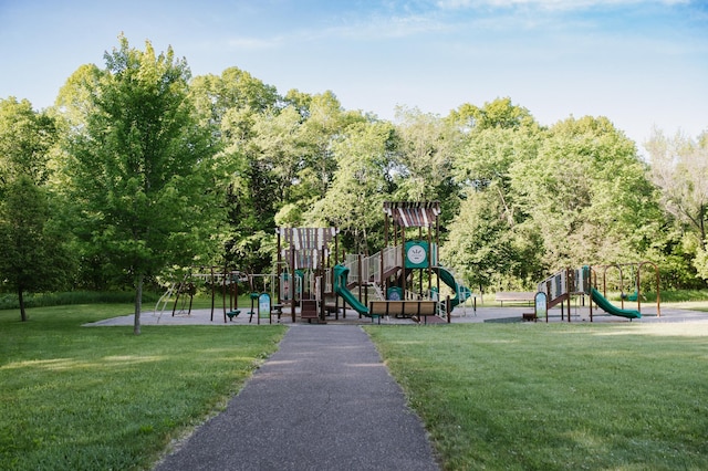 community play area featuring a yard