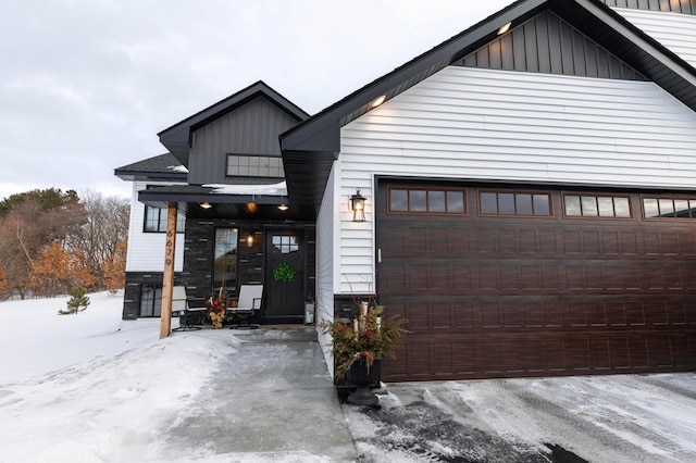 view of front of house featuring board and batten siding