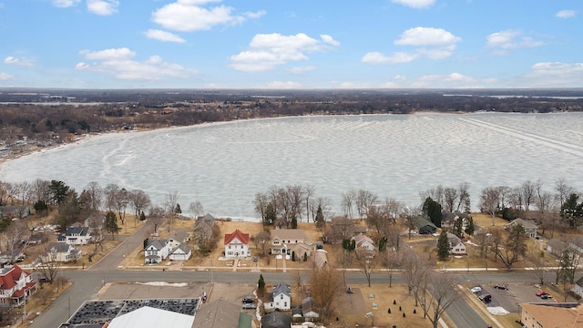 birds eye view of property with a residential view