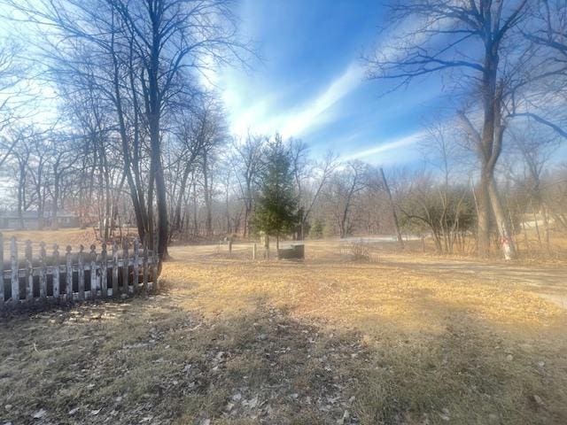 view of yard with fence