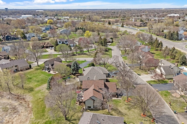 bird's eye view with a residential view