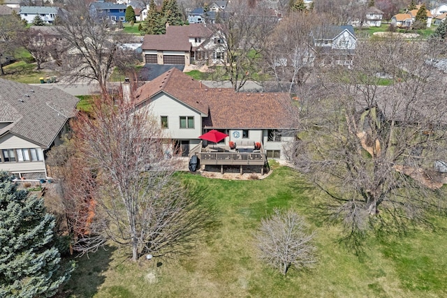 bird's eye view with a residential view