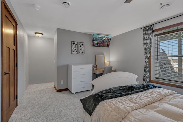 bedroom featuring carpet