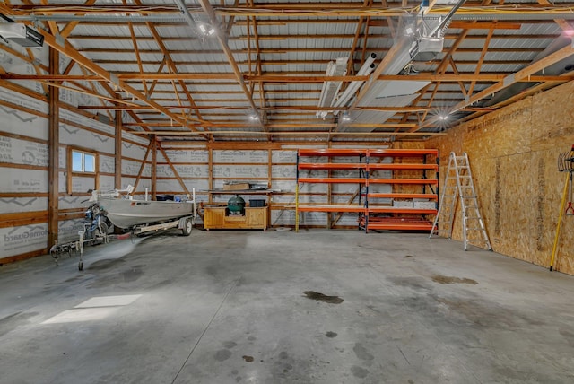 garage featuring metal wall