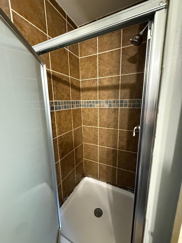 full bathroom featuring a shower stall