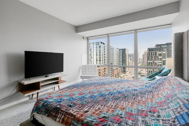 carpeted bedroom with baseboards