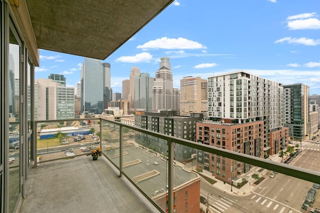 balcony featuring a city view