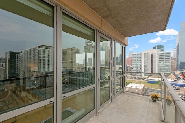 balcony featuring a city view