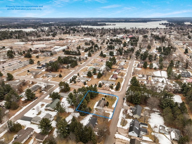 drone / aerial view with a residential view