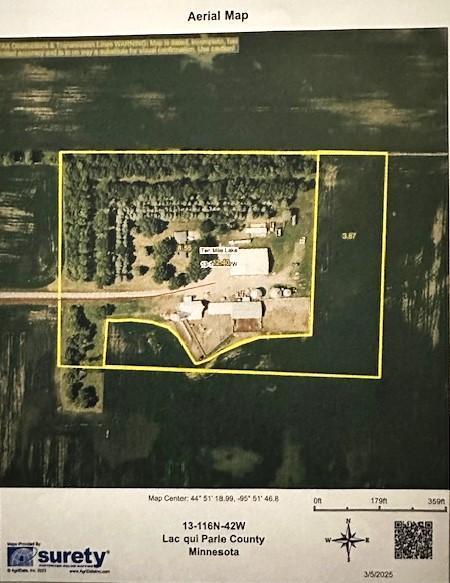 1344 385th Ave, Ten Mile Lake Twp, MN 56218 - map / location with property boundaries highlighted