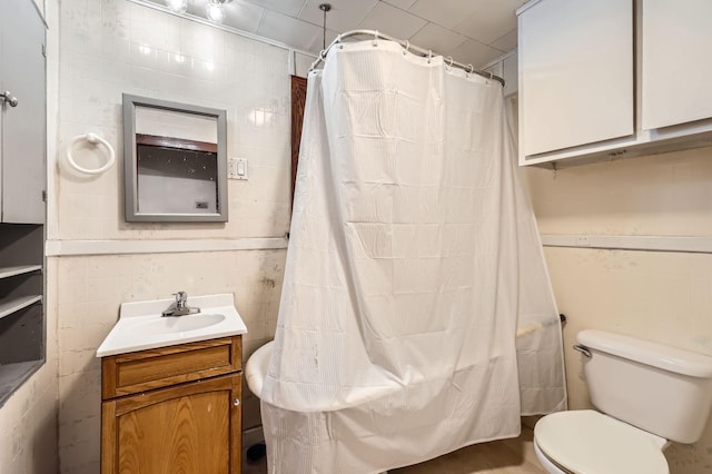 full bathroom featuring vanity and toilet