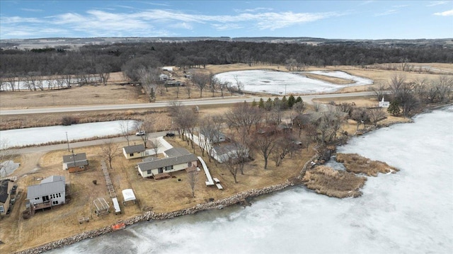 aerial view with a rural view
