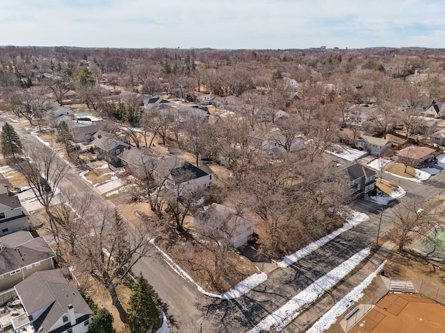 bird's eye view featuring a residential view