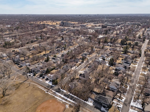 bird's eye view featuring a residential view