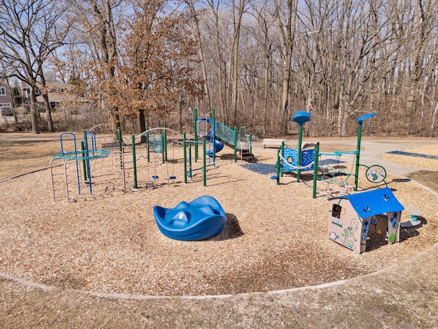 view of community featuring playground community