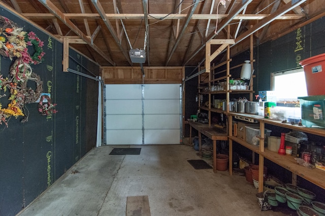 garage featuring a garage door opener