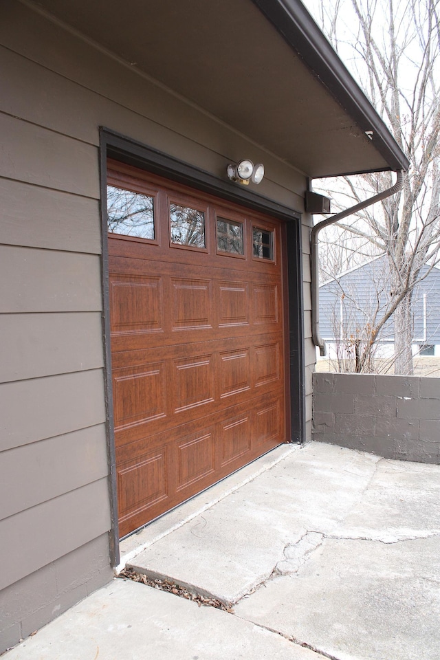 view of garage