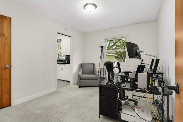 6719 Ewing Ave N, Brooklyn Center, MN 55429 - office space with light colored carpet, a textured ceiling, and baseboards