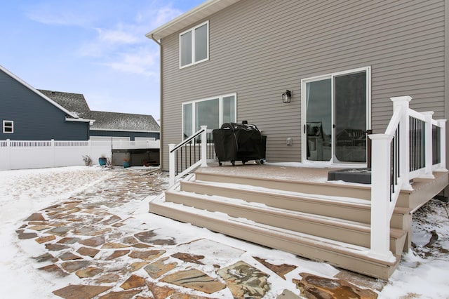 exterior space featuring fence and grilling area