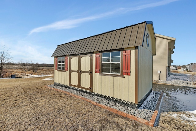 view of shed