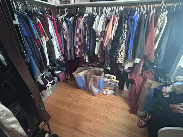 spacious closet featuring hardwood / wood-style floors