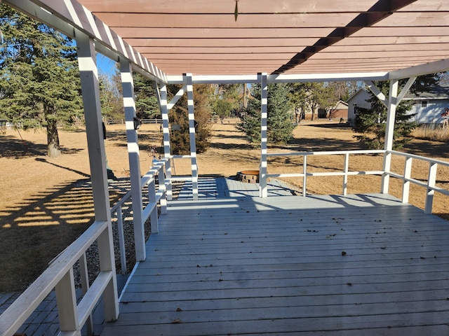 wooden deck with a pergola