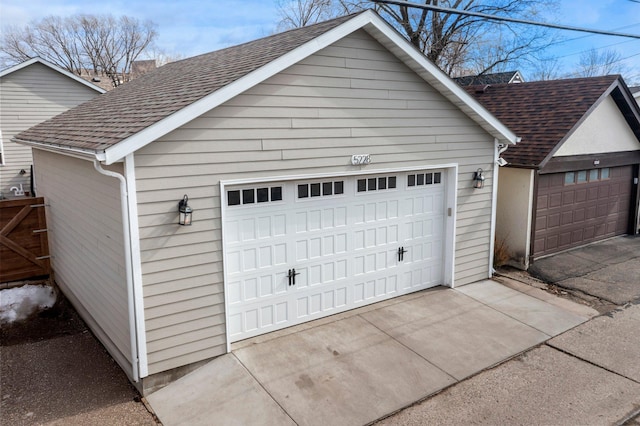 view of garage