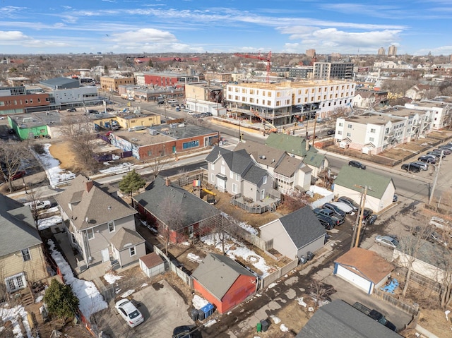 aerial view featuring a city view