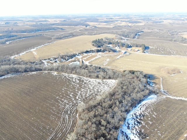 aerial view featuring a rural view